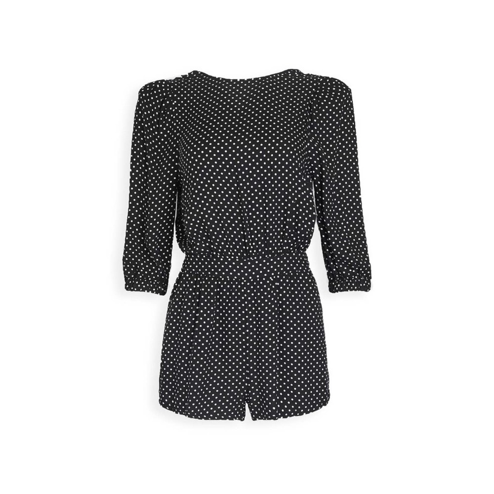WeWoreWhat Polka Dot Romper In Black Size 12
